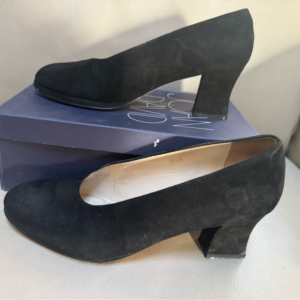 Elegant Black Suede Women's Heels